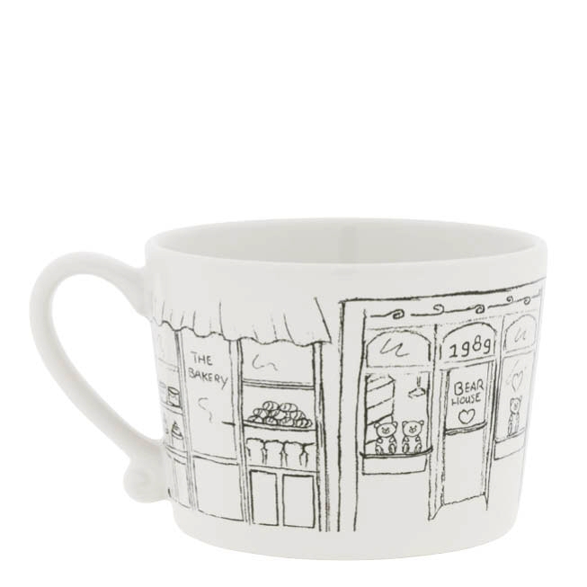 detail Bastion Collections Hrnek White/Window Shopping in black, 300ml