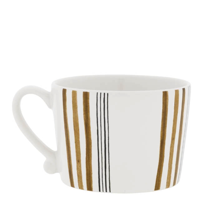 detail Bastion Collections Hrnek White/Little Stripes Brown with Black, 300ml