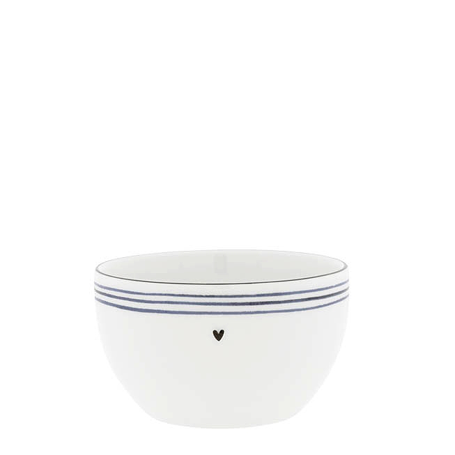 detail Bastion Collections Bowl S White/edge black, modré proužky 12x7cm