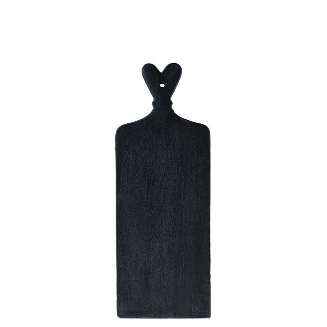 detail Bastion Collections TRAY BLACK HEART velké prkénko, 48,5x17x2,3cm