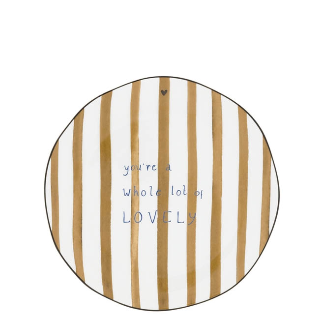 detail Bastion Collections Talíř DESSERT Brown Big Stripes, 19 cm