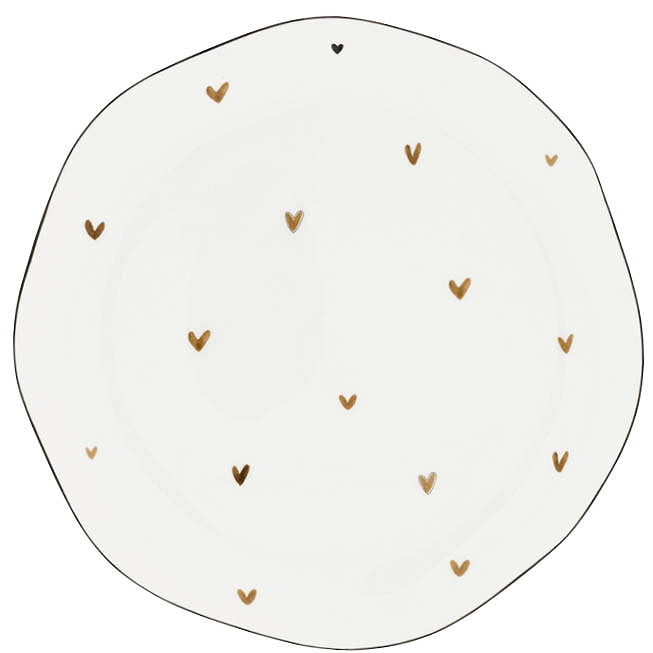 detail Bastion Collections Talíř DINNER Little Brown Hearts, 27 cm