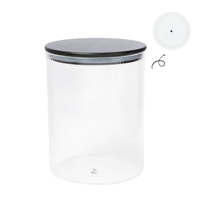 detail Bastion Collections Skleněná dóza STORAGE LRG 030, in black