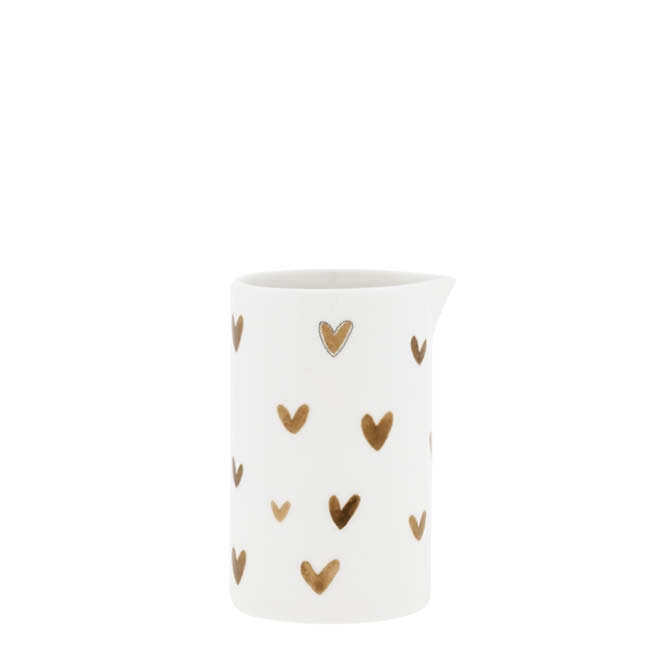detail Bastion Collections Konvička JUG White/Brown Hearts 6x10cm
