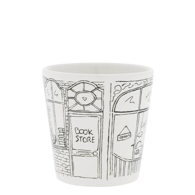 detail Bastion Collections Kelímek White/Window Shopping in black, 240ml