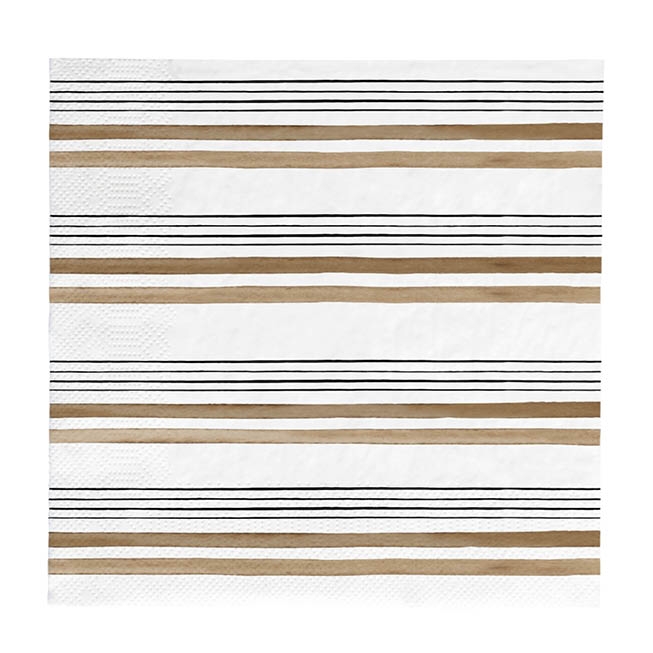 detail Bastion Collections Papírové ubrousky L - Stripes Brown, 20ks