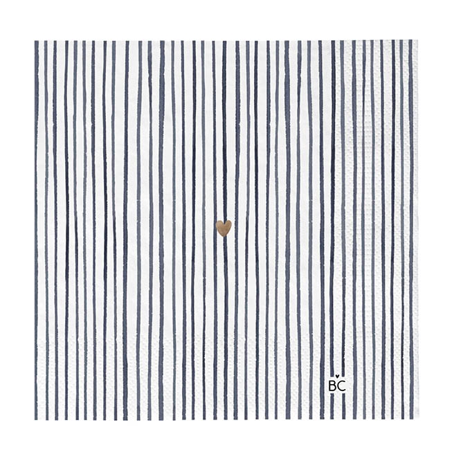 detail Bastion Collections Papírové ubrousky L - Stripes Blue, 20ks