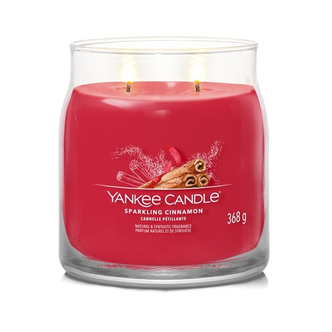 detail Yankee Candle Sparkling Cinnamon, signature střední 368 g