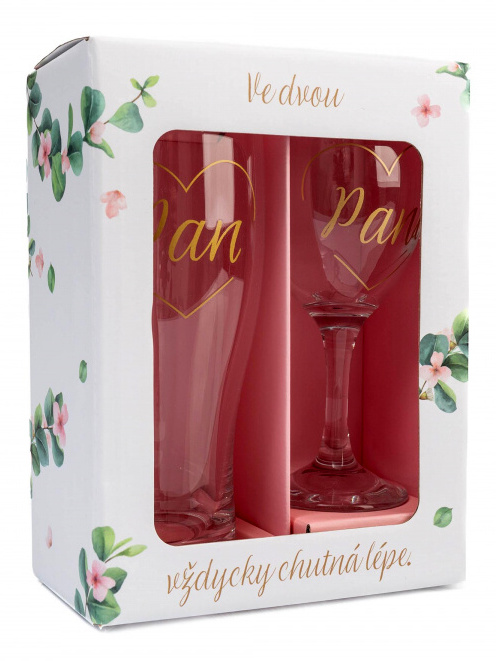 detail Albi SVATEBNÍ SADA sklenic na víno a na pivo