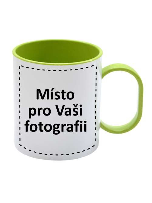 detail Fotohrnek PLASTOVÝ zeleno-bílý 1x foto 300ml
