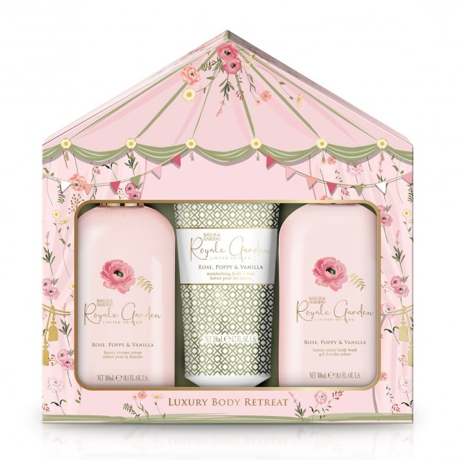 detail Baylis & Harding Sada péče o tělo - Růže, Vlčí mák & Vanilka, 3ks