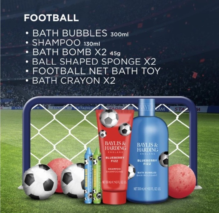 detail Baylis&Harding FOOTBALL, hravá dětská koupelová sada, 9dílná