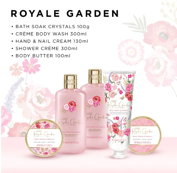 detail Baylis&Harding Royal Garden, velká dárková sada péče o tělo, 5dílná