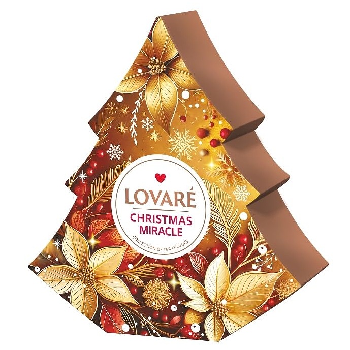 detail LOVARÉ Christmas Miracle 100g, sypaný černý a zelený čaj