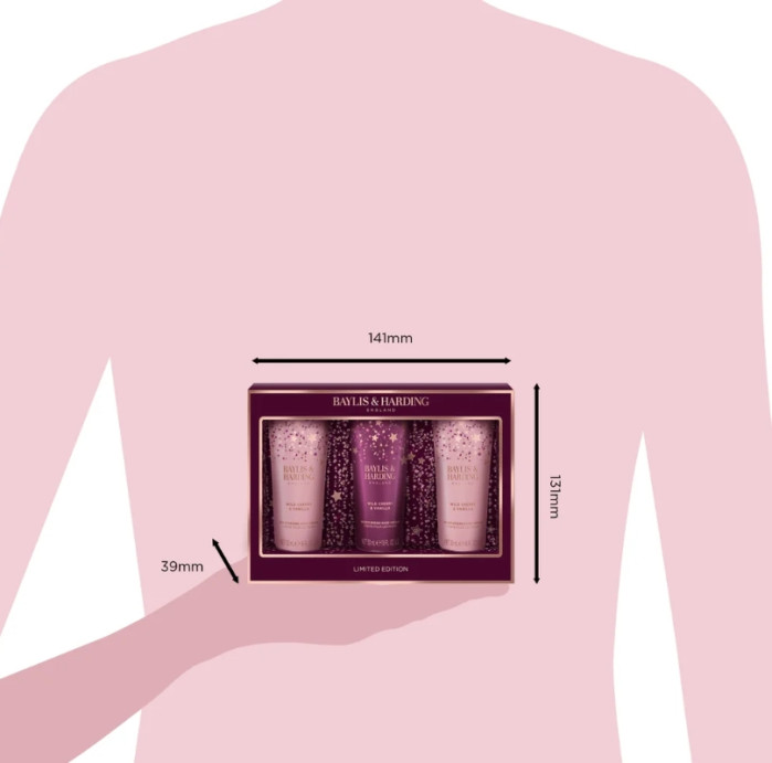 detail Baylis&Harding Wild Cherry & Vanilla, sada krémů na ruce, 3dílná