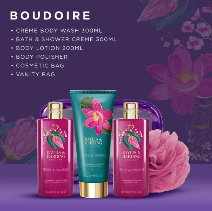 detail Baylis&Harding Tropical Paradise, velká sada v kosmetické tašce, 6dílná