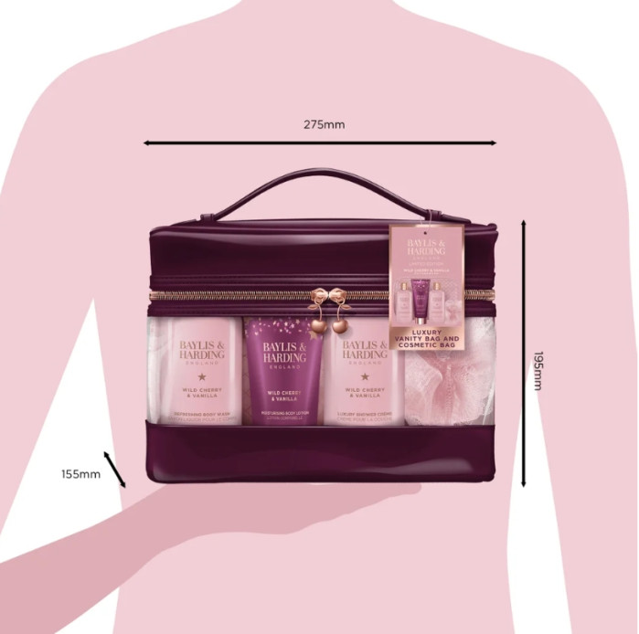 detail Baylis&Harding Wild Cherry & Vanilla Dárková sada v taštičce 6dílná