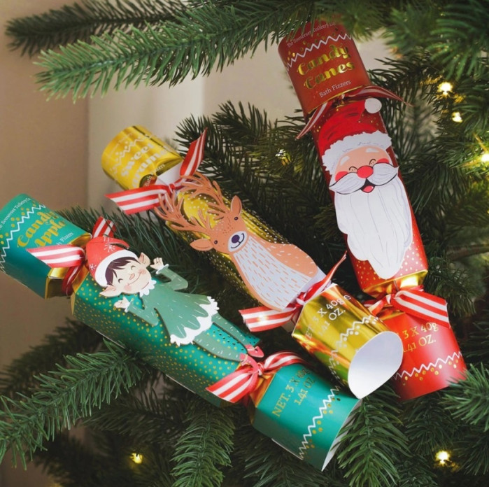 detail Somerset Toiletry - Santa's Little Helpers - Candy Cane, šumivé koule 3ks