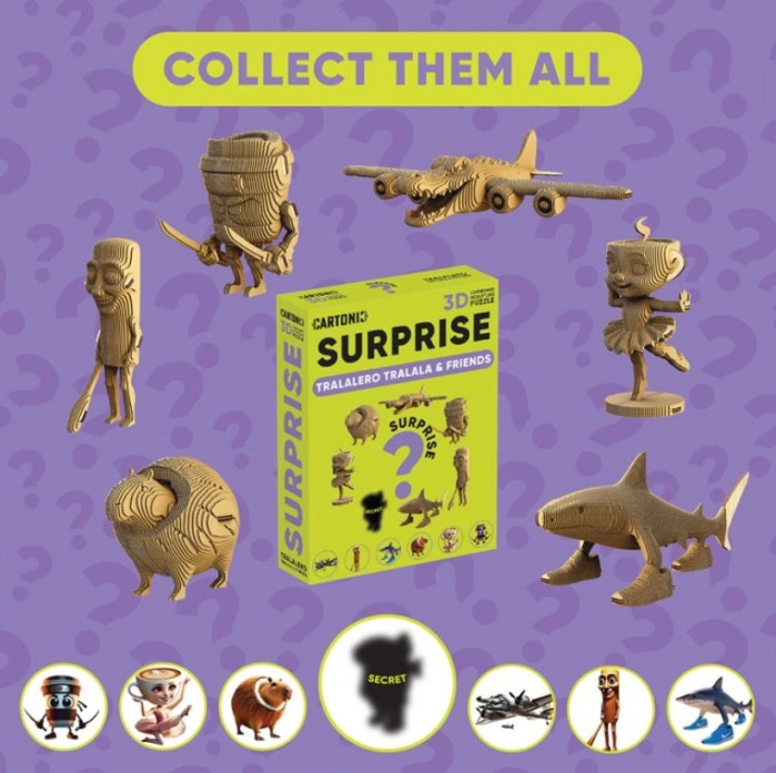 detail Cartonic 3D PUZZLE - SURPRISE, Tralalero Tralala & Friends, 1ks