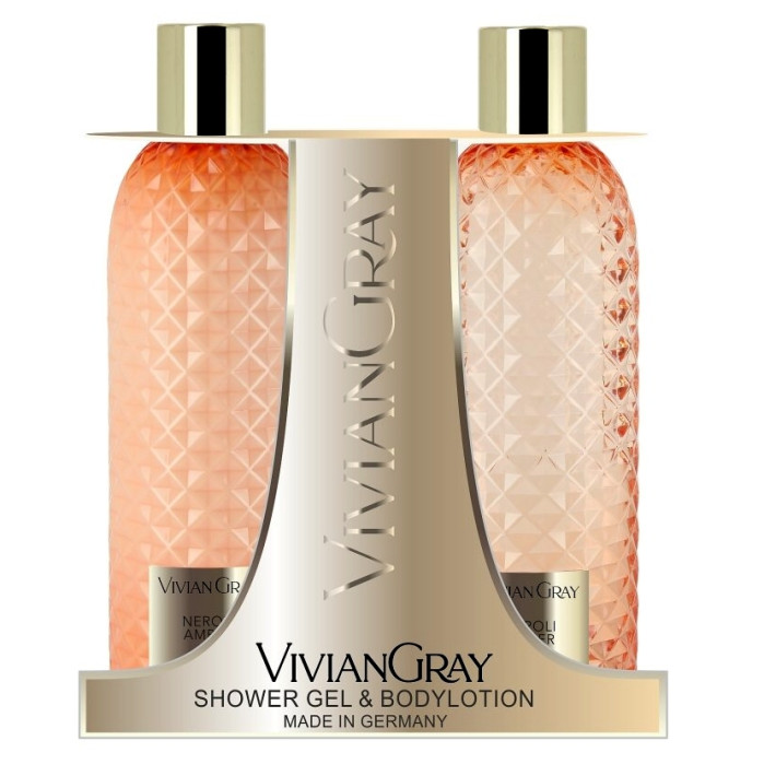 detail Vivian Gray GEMSTONE Neroli & Amber, péče o tělo, 2x 300 ml