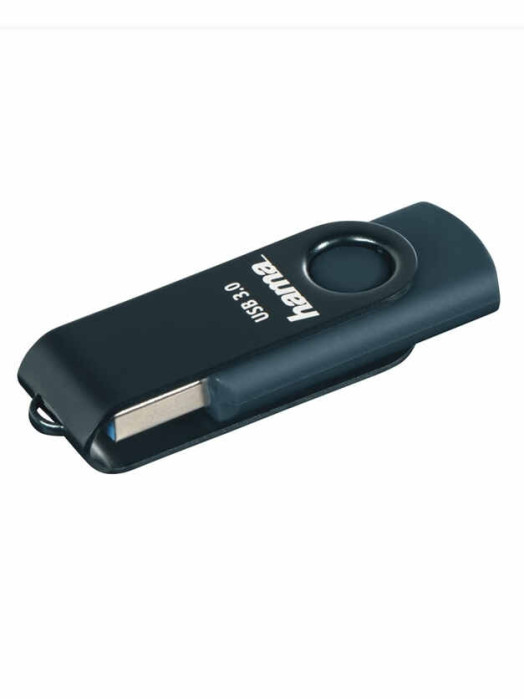 detail Hama USB 3.0 Flash Drive Rotate, 64 GB, 70 MB/s, petrolejová modrá