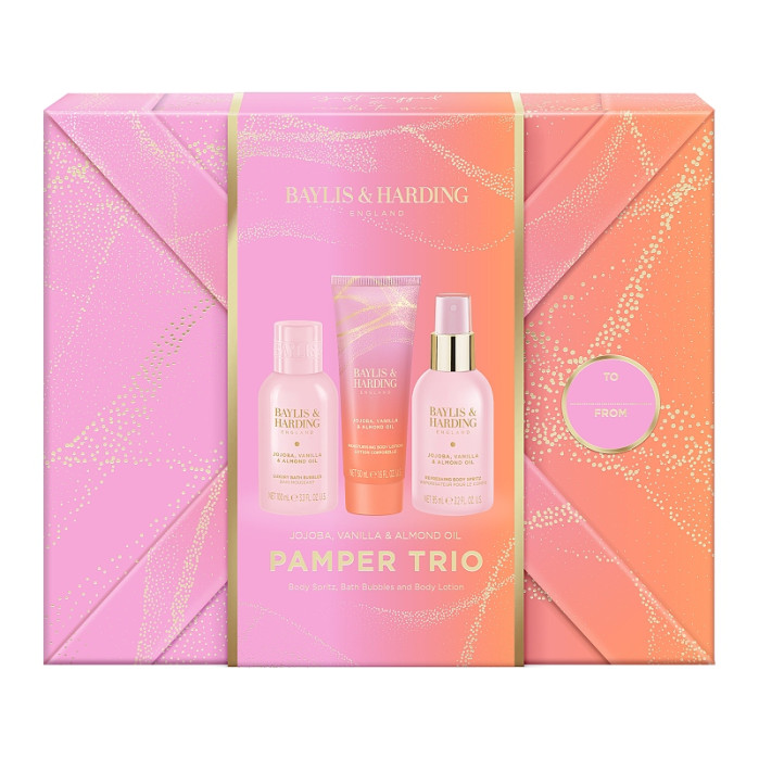 detail Baylis&Harding Jojoba, Vanilla, Almond, dárková sada Pamper Trio, 3dílná