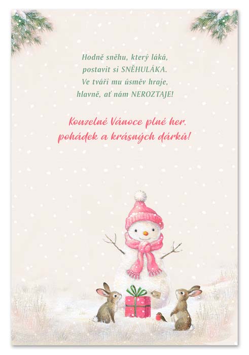 detail Ditipo Vánoční hrací přání s efektem Sněhulák / Bibibum