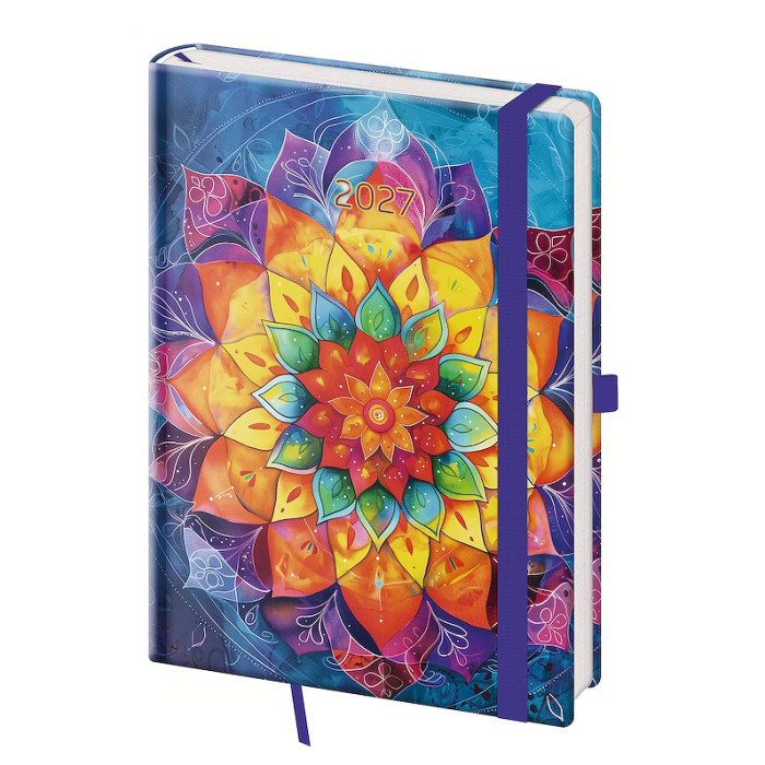 detail Helma 365 Týdenní diář s gumičkou A5 Vario 2027 - Mandala