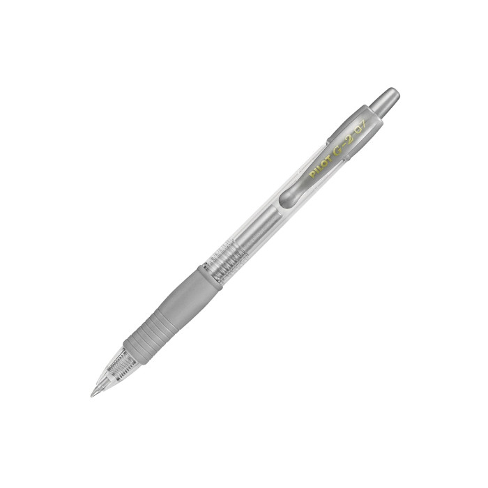 detail PILOT gelový roller G-2 0.7 - stříbrná