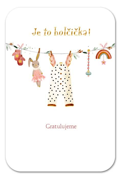 detail Ditipo Blahopřání K - JE TO HOLČIČKA!