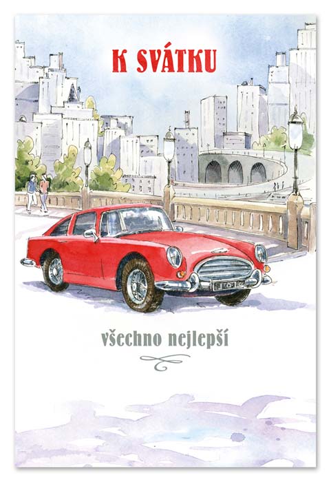 detail Ditipo Blahopřání GK - K SVÁTKU (červené auto)
