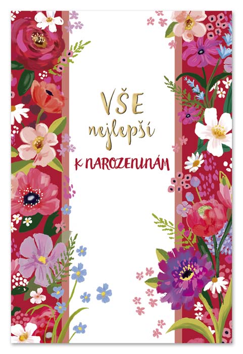 detail Ditipo Blahopřání IK - Vše nejlepší k narozeninám (květinové)