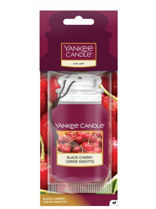 detail Yankee Candle BLACK CHERRY papírová visačka do auta 1 ks