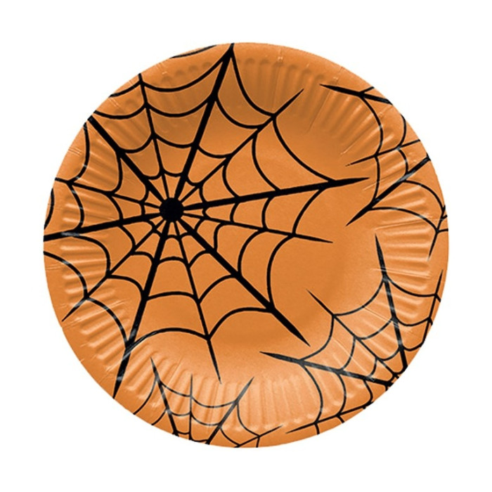 detail Párty talířky Halloween pavučina 23 cm - 8 ks