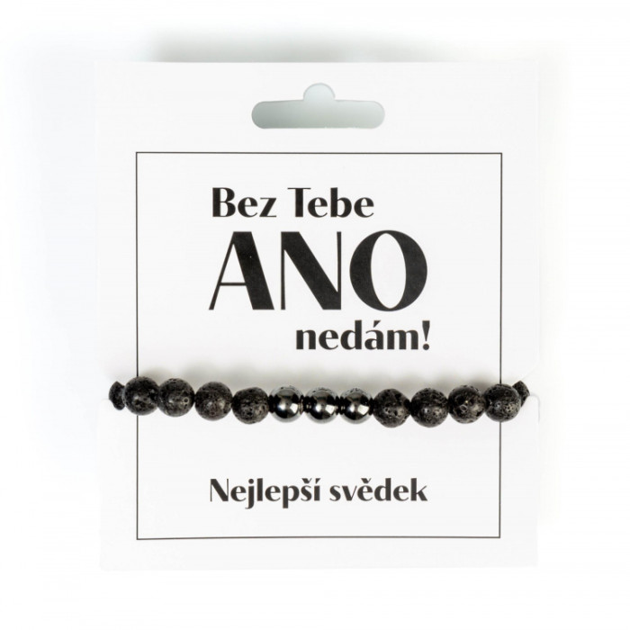 detail Albi Lávový náramek - NEJLEPŠÍ SVĚDEK (bez tebe ANO nedám)