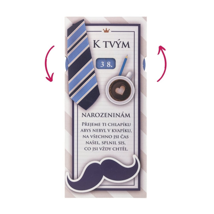 detail Mléčná čokoláda 100g - Pánská k narozeninám s otočným číselníkem.