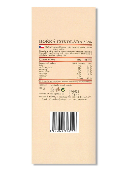 detail MASHA chocolate 100g Hořká čokoláda belgická CATS