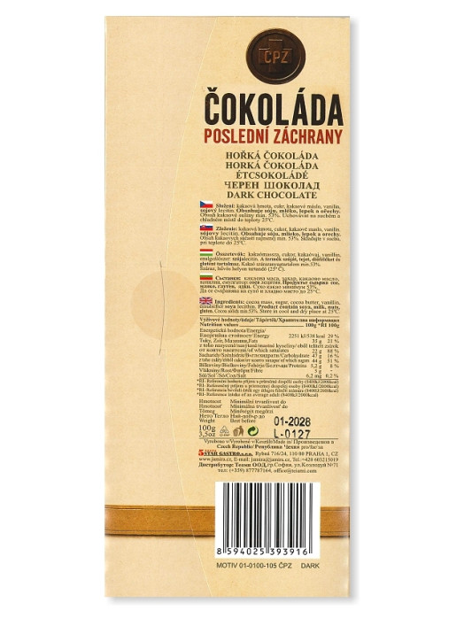 detail MASHA chocolate 100g, ČPZ, hořká čokláda