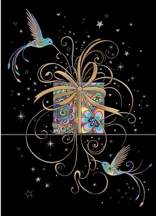 detail Luxusní přání M188 BUG ART - GIFT BIRDS