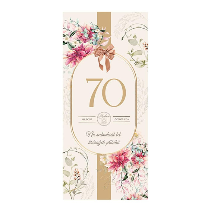 detail Mléčná čokoláda 100g - Elegantní čokoláda k 70. narozeninám