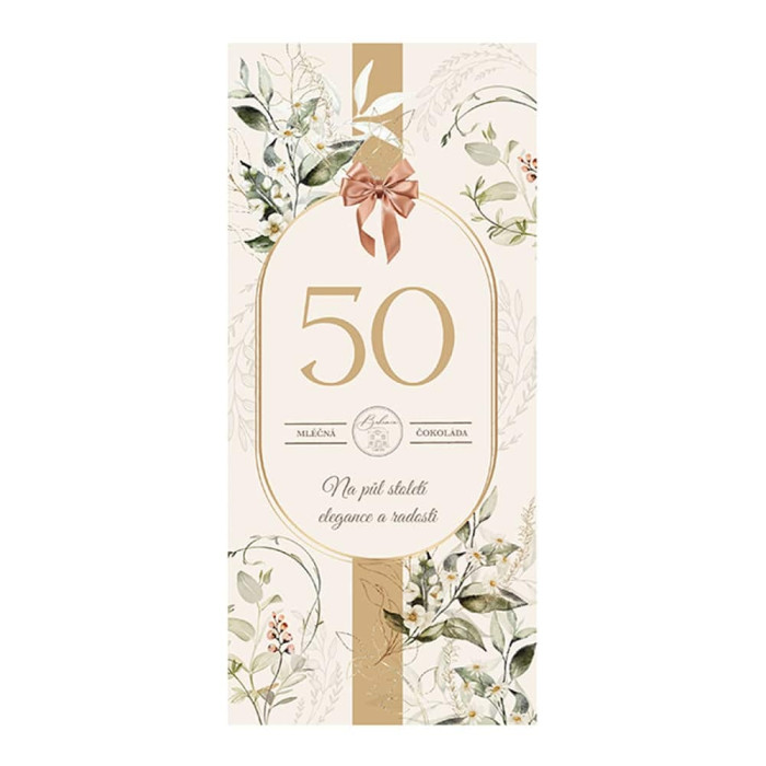 detail Mléčná čokoláda 100g - Elegantní čokoláda k 50. narozeninám