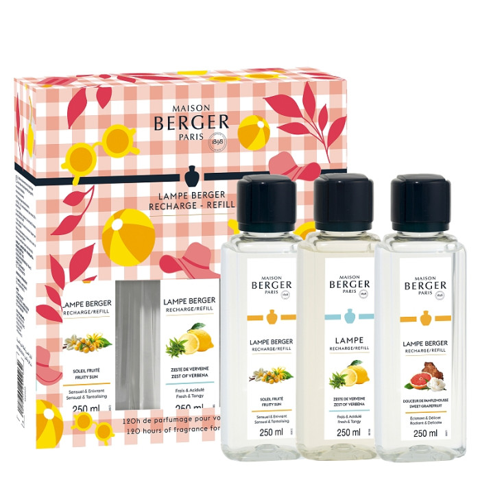 detail Maison Berger Triopak Estival Summer, 3x 250ml náplň do katalytické lampy