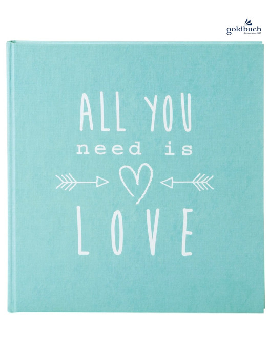 detail Fotoalbum klasické 30x31cm Goldbuch 27083 ALL YOU NEED IS LOVE tyrkysové