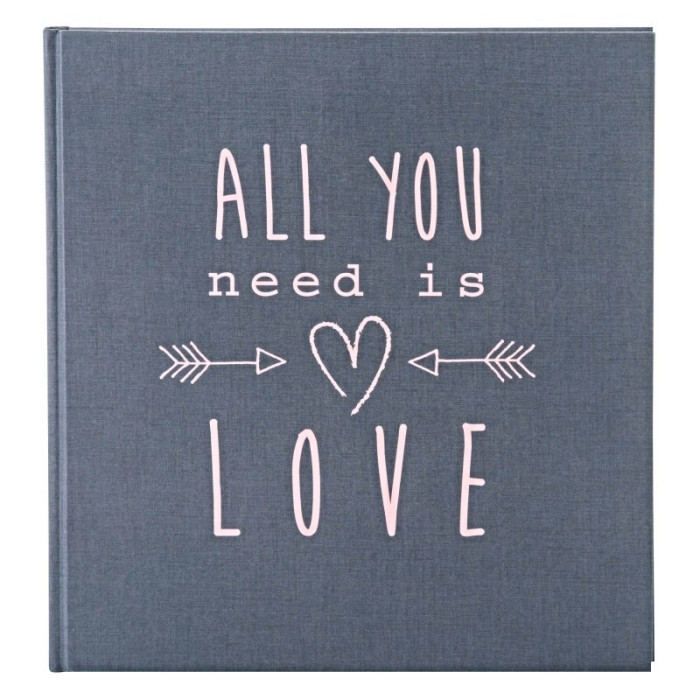 detail Fotoalbum klasické 30x31cm Goldbuch 27085 ALL YOU NEED IS LOVE šedé