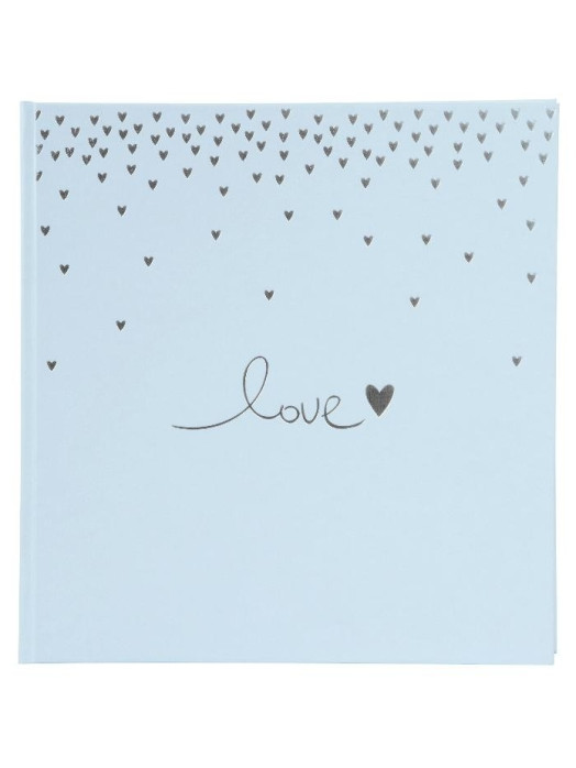 detail Fotoalbum klasik 60stran 30x31cm Goldbuch 08014 RAINING HEARTS HELLBLAU