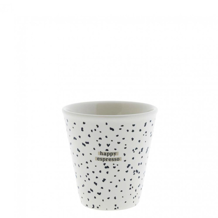 detail Bastion Collections Kelímek espresso HAPPY, little dots in black