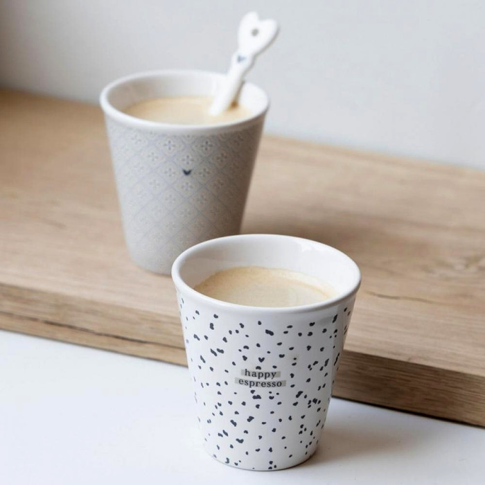detail Bastion Collections Kelímek espresso HAPPY, little dots in black
