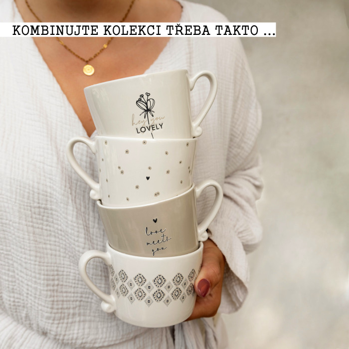 detail Bastion Collections Hrnek HEY YOU LOVELY in black, 300ml