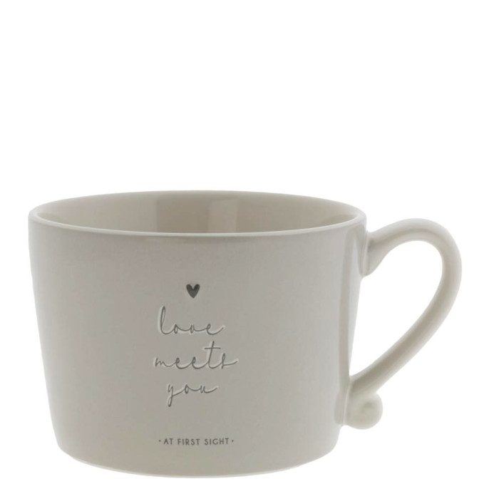 detail Bastion Collections Hrnek LOVE MEETS YOU in grey, 300ml