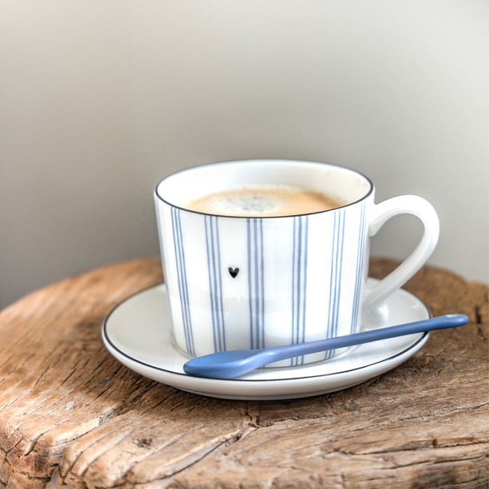 detail Bastion Collections Hrnek White/Blue Small Stripes, 300ml